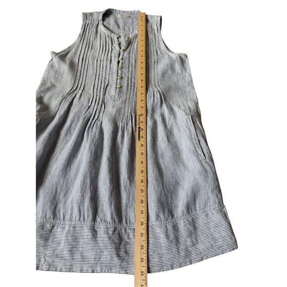 Faherty Aisha Mini Dress size M Linen Sleeveless Blue Striped - Picture 6 of 10